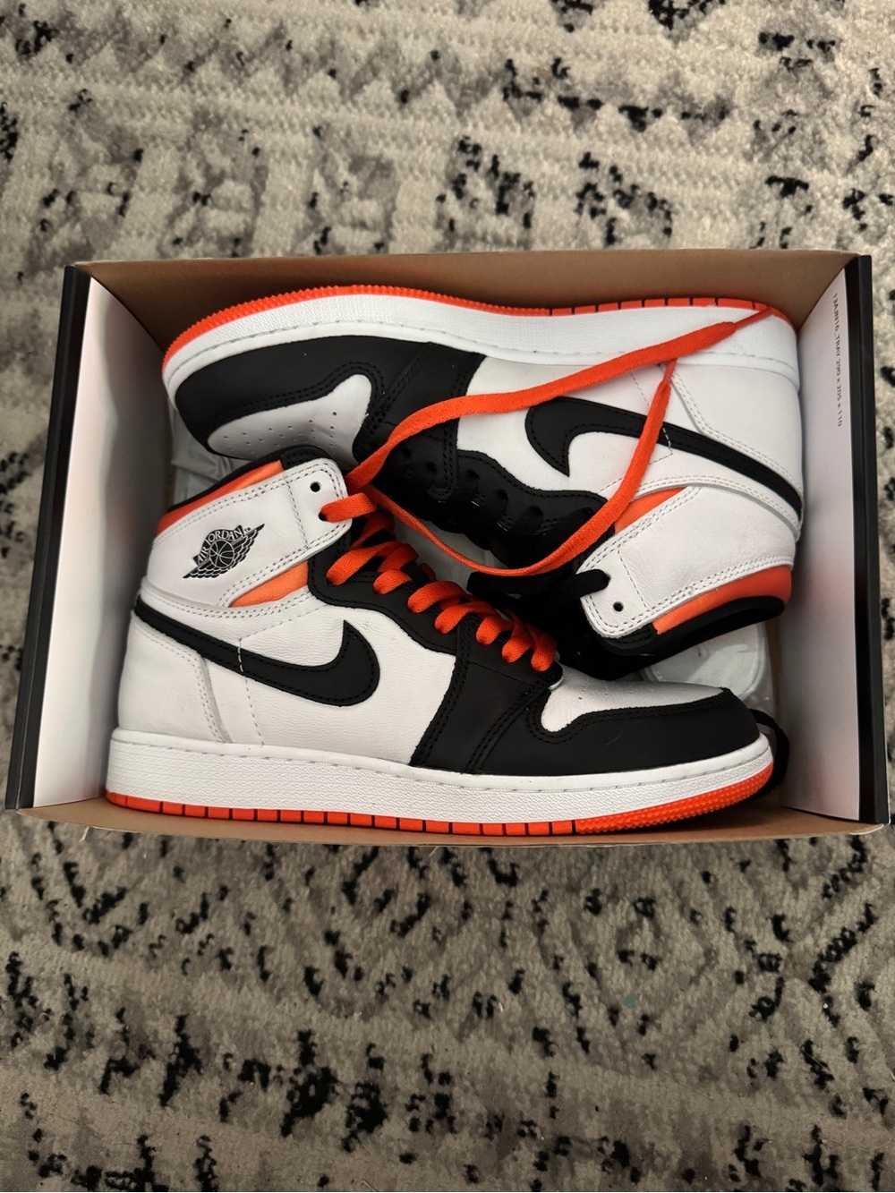 Nike Air Jordan 1 Mid White Black Orange High-Top Sneakers